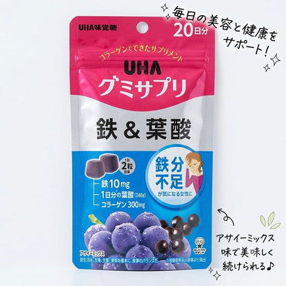 UHA 味覺糖鐵+葉酸軟糖
20日份